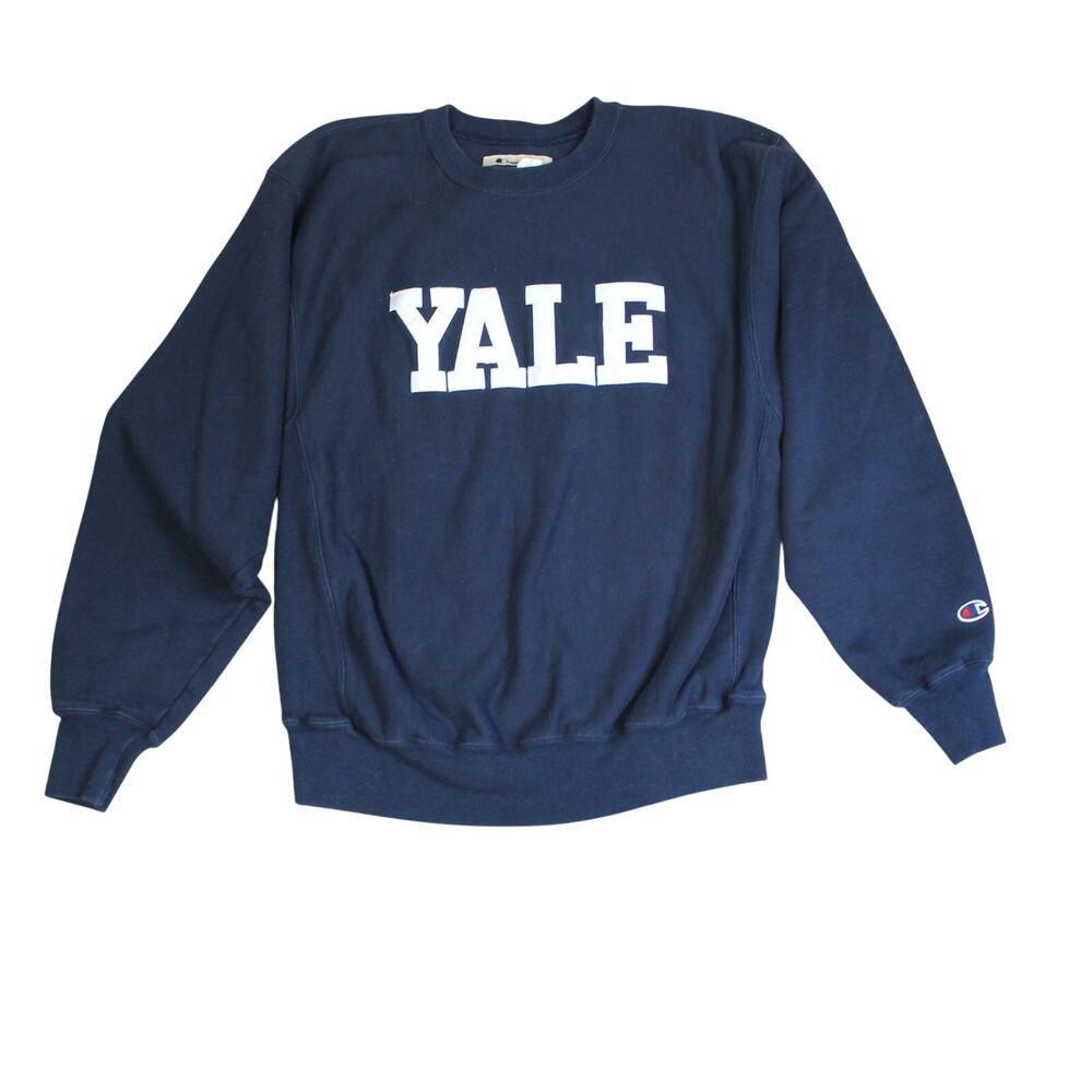 Yale Champion Sweatshirt Reverse Weave Mens Medium Blue Ivy League Preppy